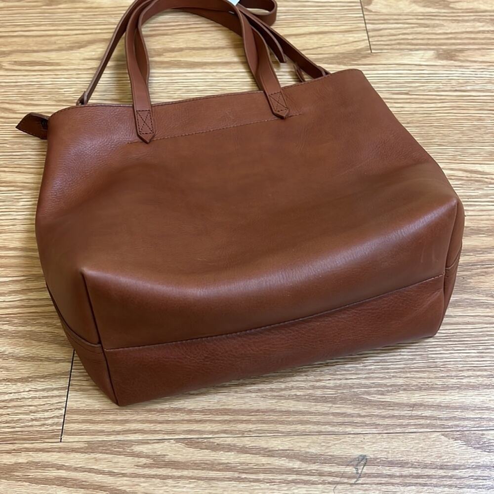 Madewell transport tote large zip top NWT brown leather classic crossbody women - Picture 2 of 7